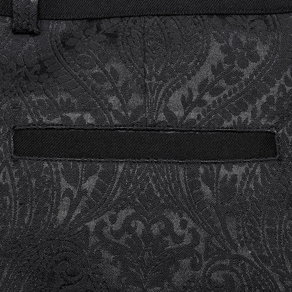 WK-589XCM Mens Gothic Jacquard Slim-Fit black Pants Elegant Design?-??Punk Rave Clothing