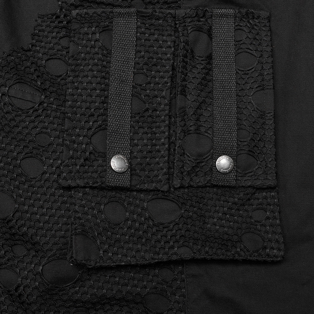 WK-591DQM Mens black Cargo Punk Pants with Rivet Details?-??Punk Rave Clothing