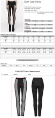 WK-593XCF Gothic Lace Panel Slim Fit black Stretch Pants