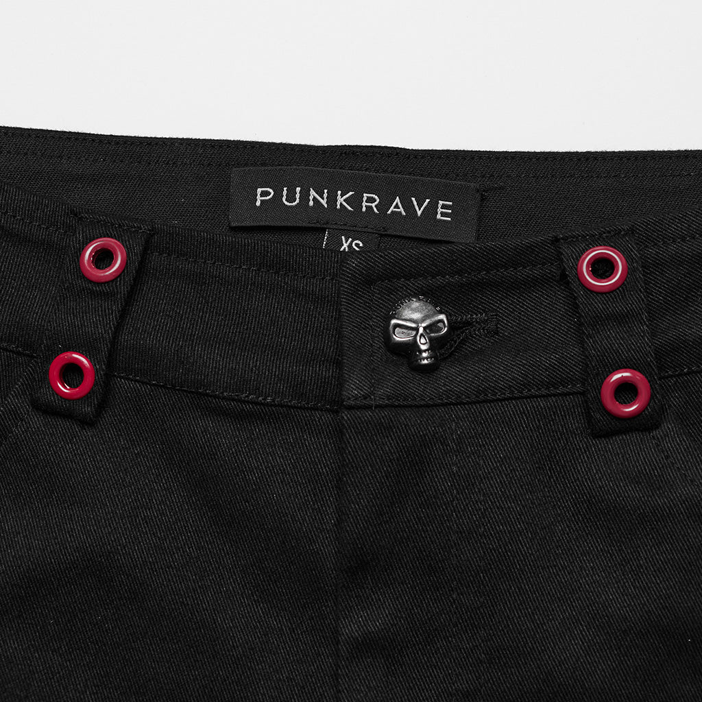 WK-595XCF Gothic Flared Pants with Mesh Cutouts and Pointed Details?-??Punk Rave Clothing