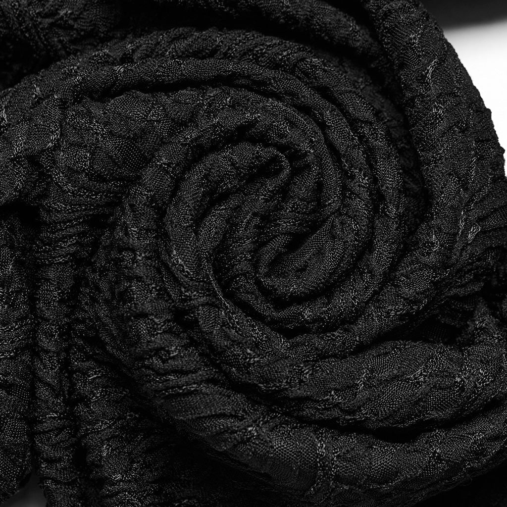 WK-605DDF Gothic Pants Lace Detail High-Waist Slim-Fit Textured Leggings?-??Punk Rave Clothing
