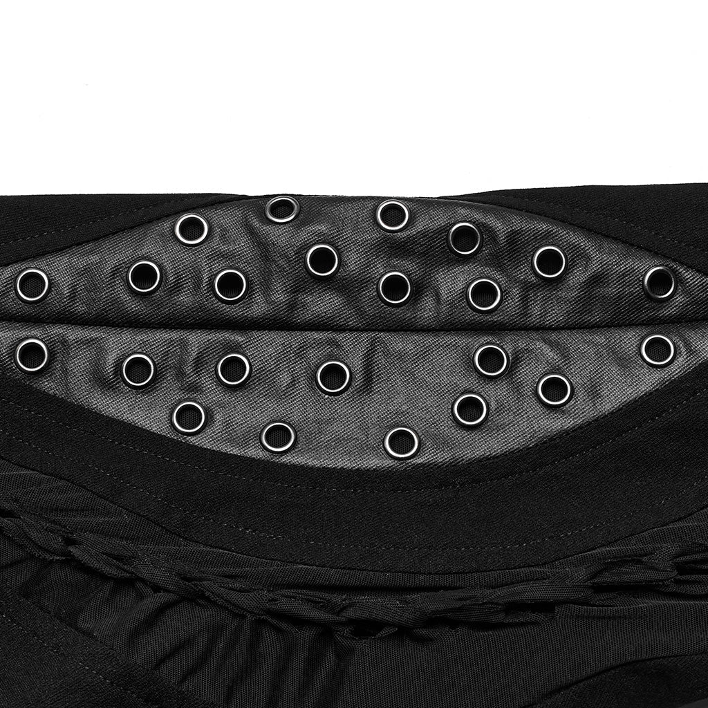 WK-606XCF Mesh Panel Punk Pants with Burnt Pattern Design?-??Punk Rave Clothing