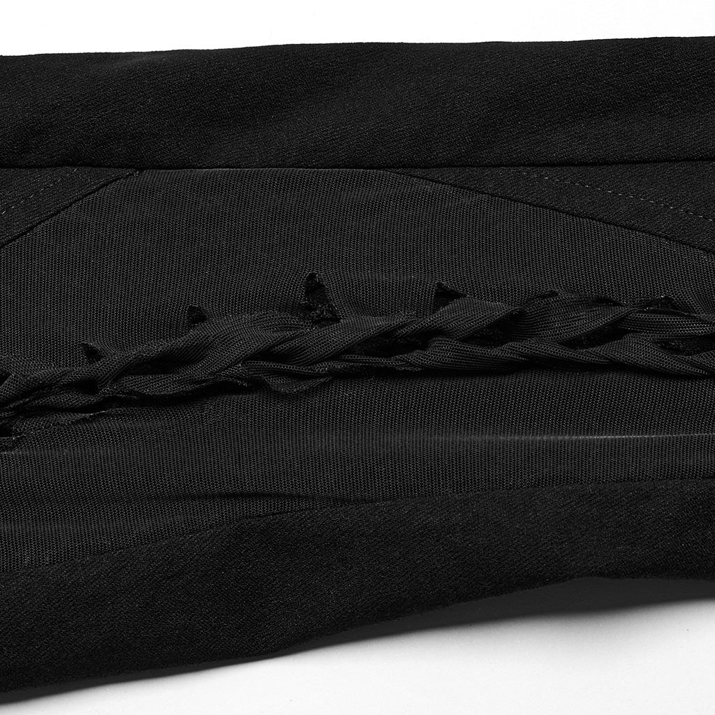 WK-606XCF Mesh Panel Punk Pants with Burnt Pattern Design?-??Punk Rave Clothing
