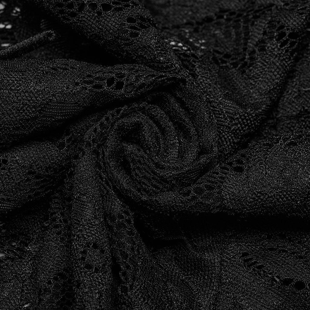WK-610XCF Elegant Lace Flare Gothic Pants with Fringe Detailing?-??Punk Rave Clothing