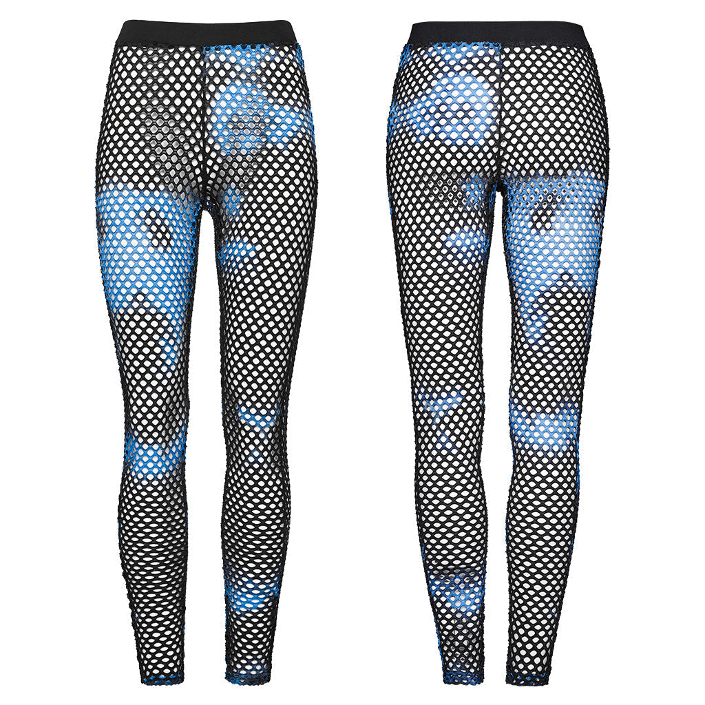 WK-617DDF Edgy Fishnet Punk Pants with Elastic Fit Design?-??Punk Rave Clothing