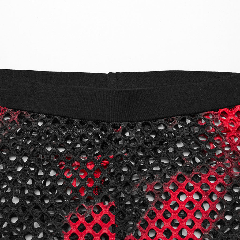 WK-617DDF Edgy Fishnet Punk Pants with Elastic Fit Design?-??Punk Rave Clothing