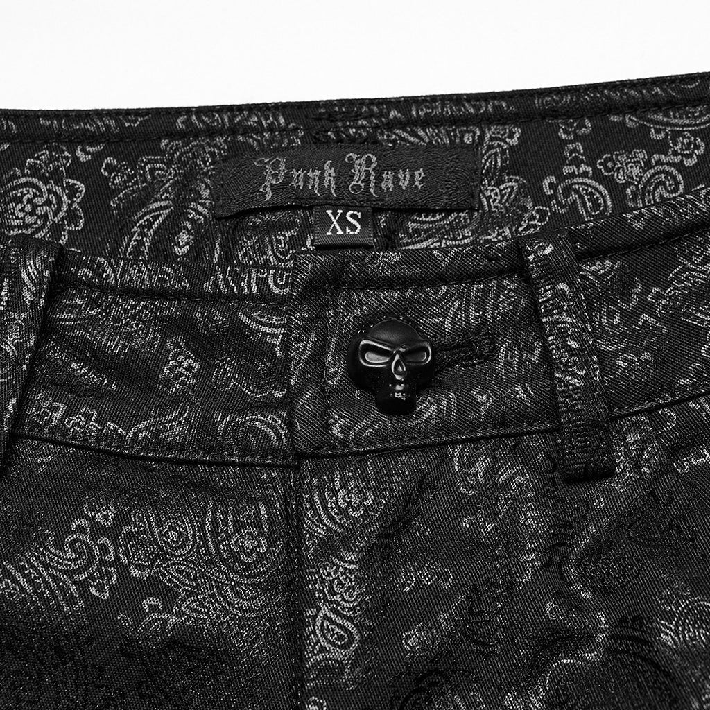 WK-622XCF Edgy Lace Mesh Gothic Pants with Intricate Side Details?-??Punk Rave Clothing