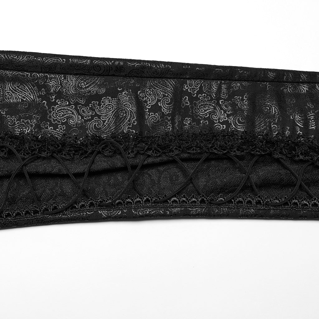 WK-622XCF Edgy Lace Mesh Gothic Pants with Intricate Side Details?-??Punk Rave Clothing