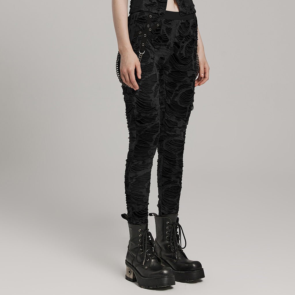 WK-623DDF Grunge Camouflage Punk Pants with Textured Layered Design?-??Punk Rave Clothing