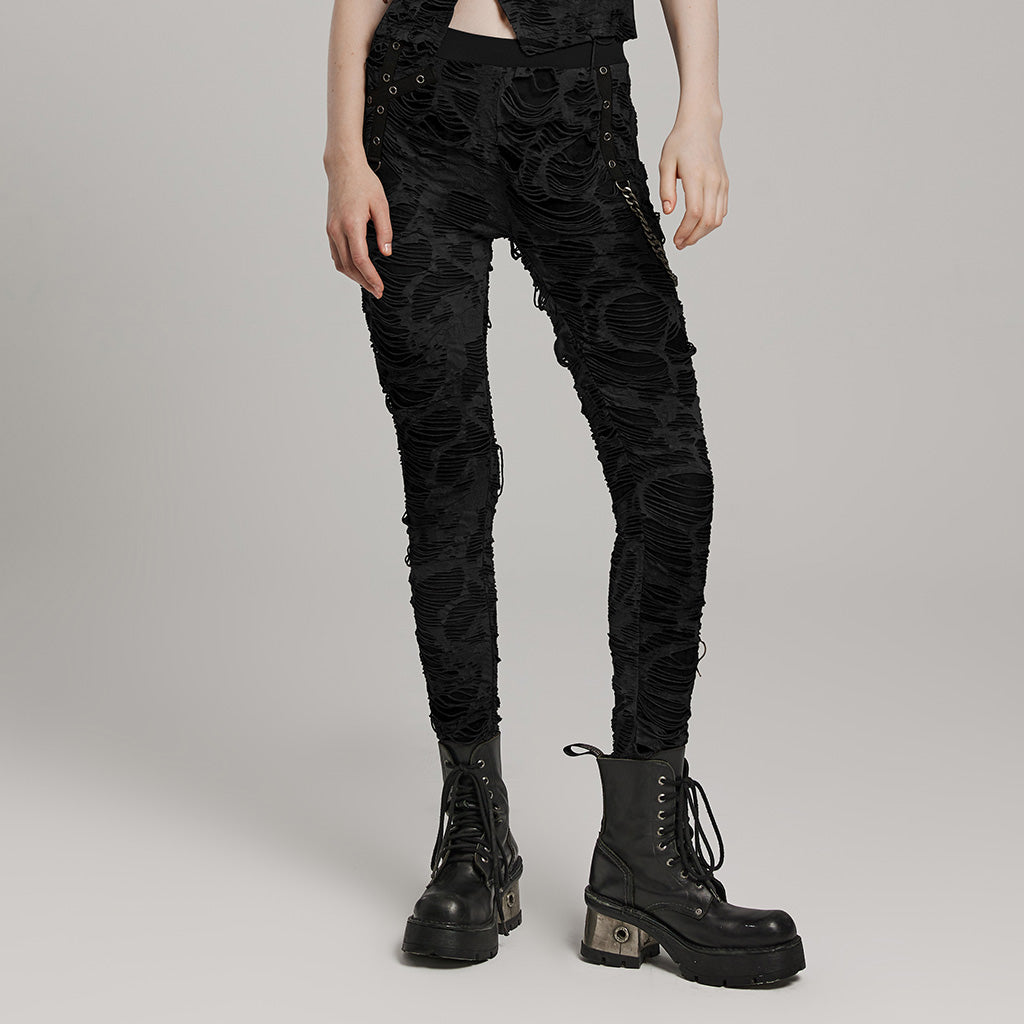 WK-623DDF Grunge Camouflage Punk Pants with Textured Layered Design?-??Punk Rave Clothing