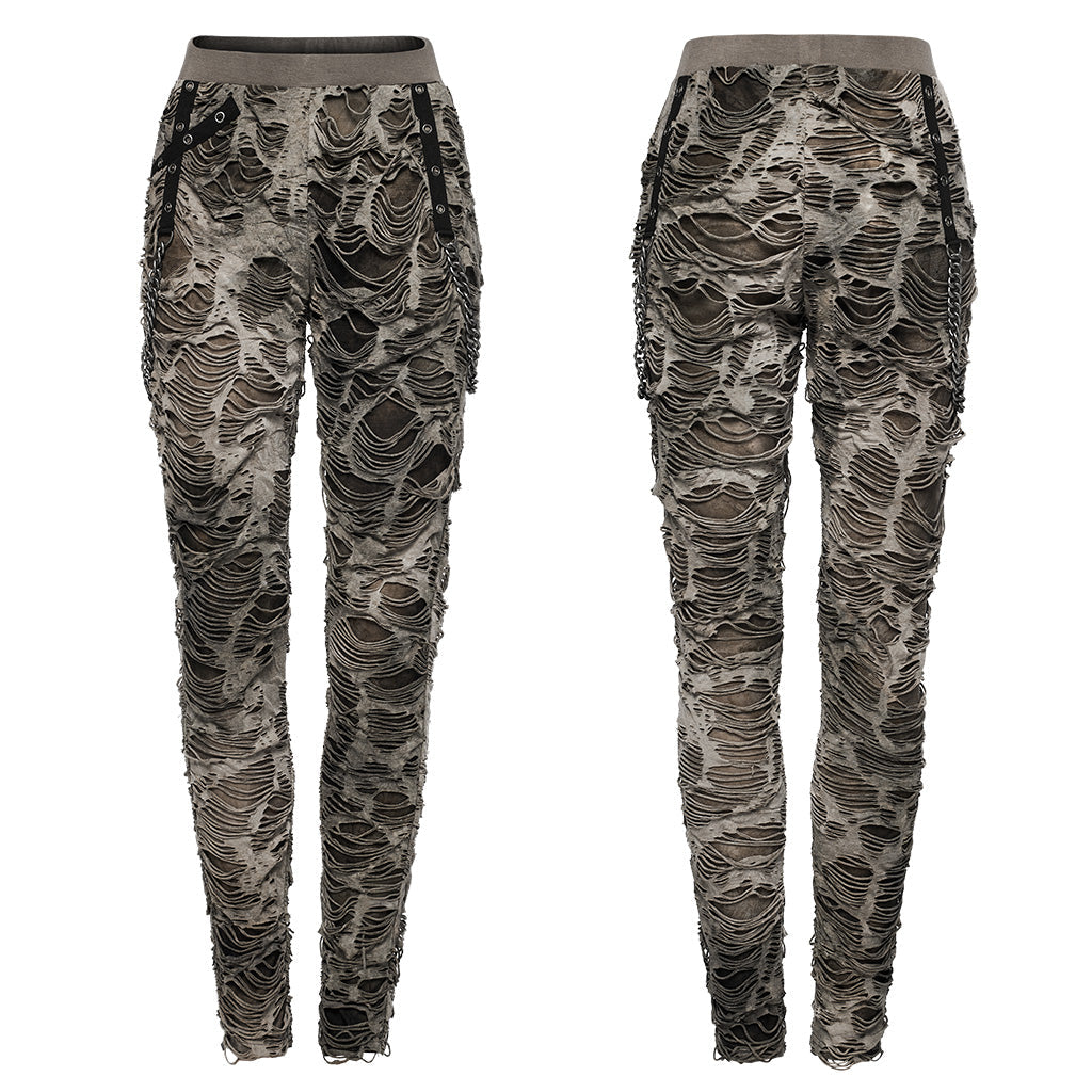 WK-623DDF Grunge Camouflage Punk Pants with Textured Layered Design?-??Punk Rave Clothing
