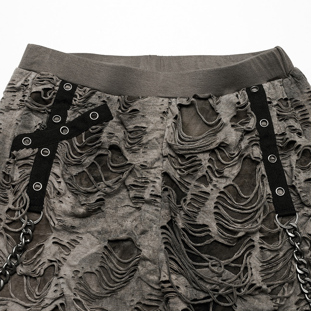 WK-623DDF Grunge Camouflage Punk Pants with Textured Layered Design?-??Punk Rave Clothing