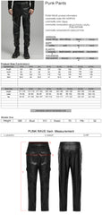 WK-624PCM Mens Slim Fit black Faux Leather Punk Pants