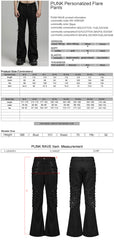 WK-628DQM Gothic Studded Flare Punk Pants with Lace Detailing