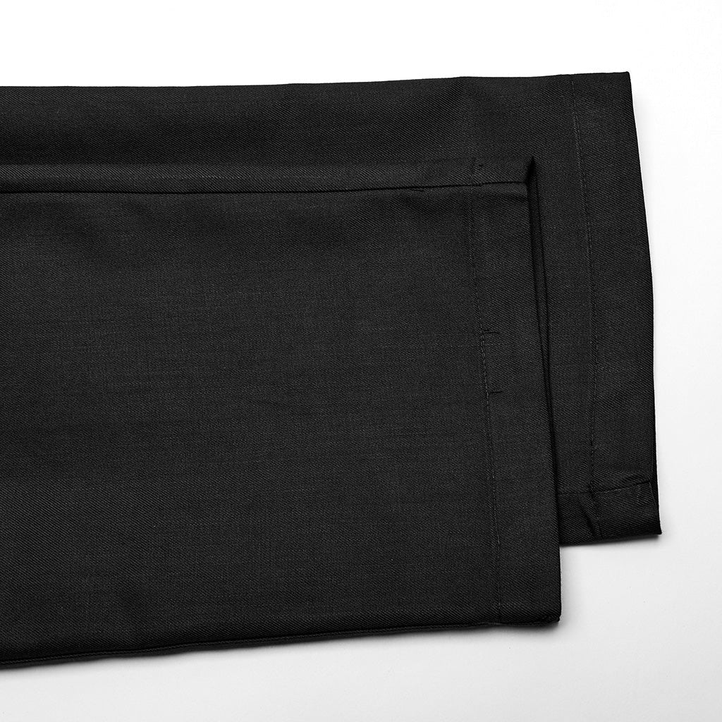 WK-644XCM Gothic black Slim-Fit Pants with Bold Red Stitching Accents?-??Punk Rave Clothing