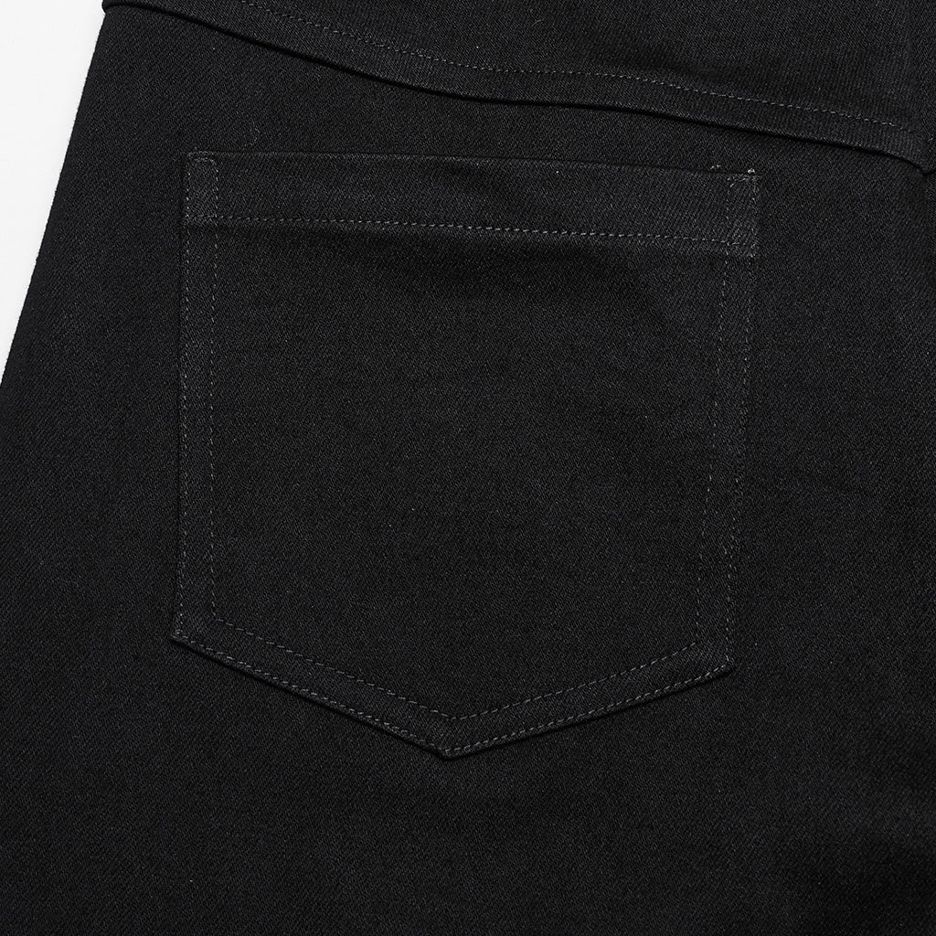 WK-648NCF Edgy Black Punk Pants with Striking Metal Rivet Details?-??Punk Rave Clothing