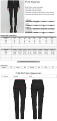 WK-654XCF Slim-Fit black Elastic Punk Pants with Buckle Details