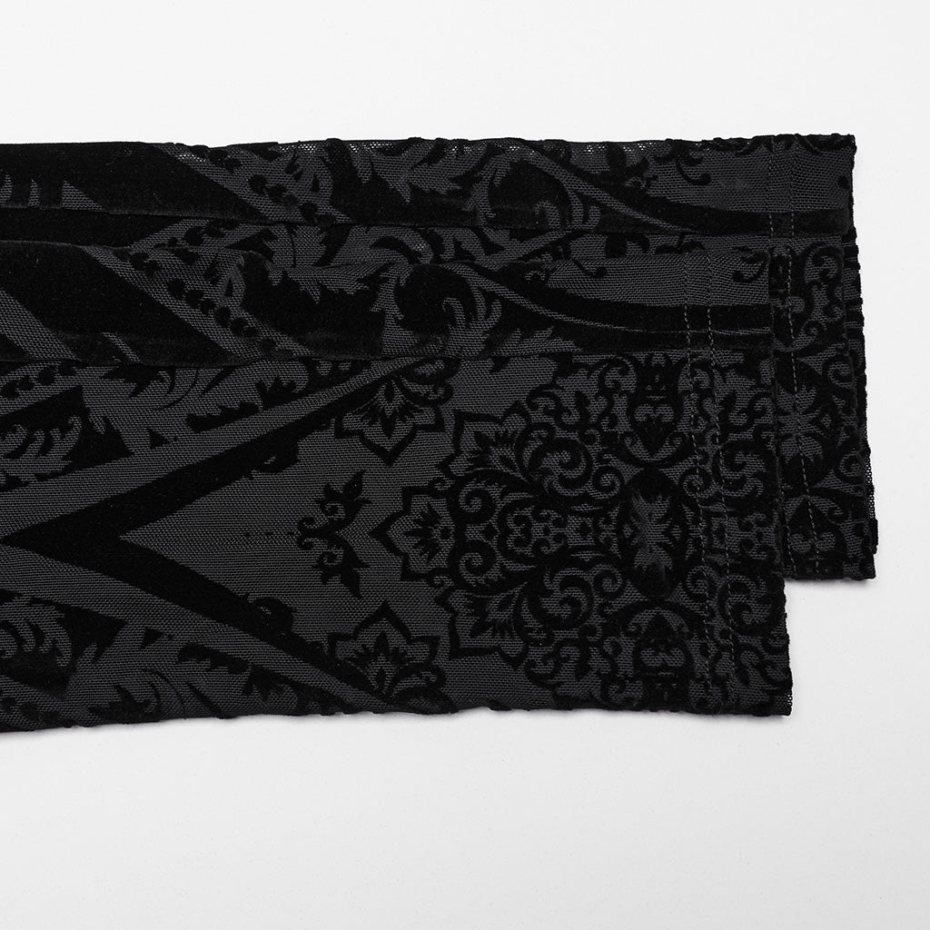 WK-655DDF Gothic Lace Pattern Slim-Fit black Leggings?-??Punk Rave Clothing
