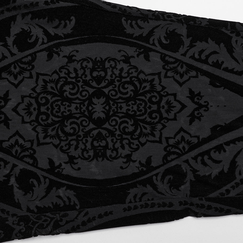 WK-655DDF Gothic Lace Pattern Slim-Fit black Leggings?-??Punk Rave Clothing