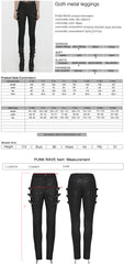 WK-656XCF Edgy Buckle Strap Gothic Punk Pants High Waist Design