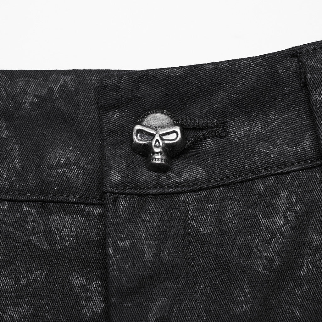 WK-656XCF Edgy Buckle Strap Gothic Punk Pants High Waist Design?-??Punk Rave Clothing
