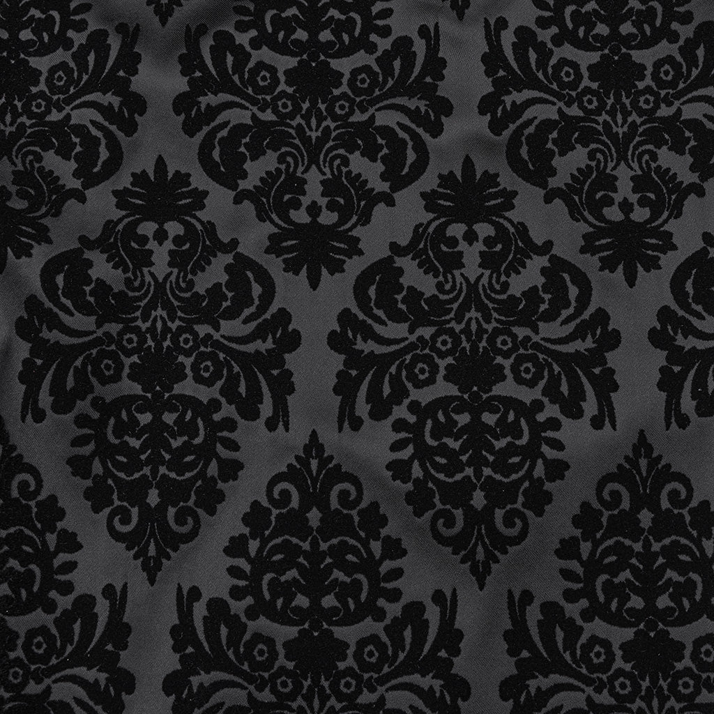 WK-673XCM Gothic Pants Velvet Damask Print Retro Embellished Trim Design