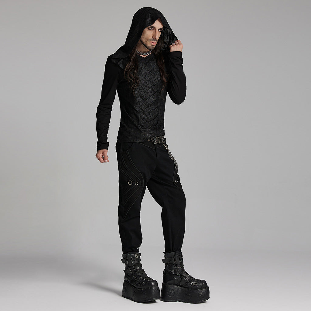 WK-674XCM Steampunk Goth Eyelet Accent Slim-Fit Punk Pants?-??Punk Rave Clothing