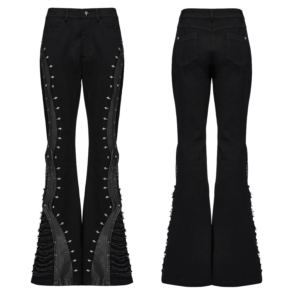 WK-678NCF Edgy Spike Studded Gothic Punk Pants Statement Style