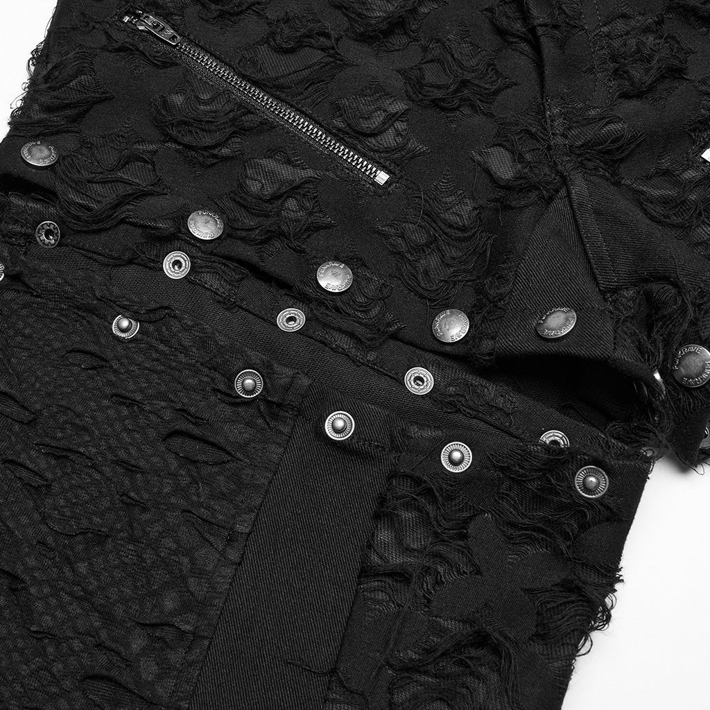 WK-680XCF Gothic Lace Up Flared Punk Pants Stud Accents