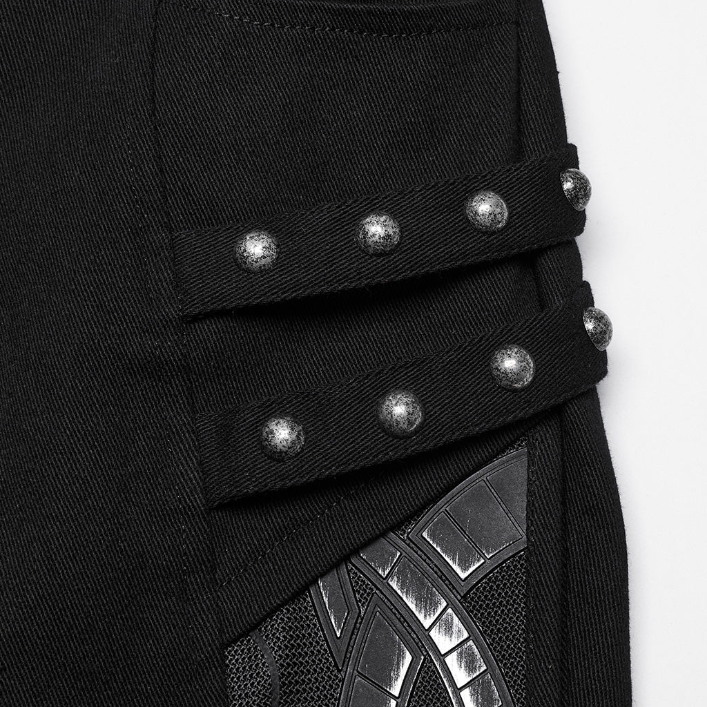 WK-693NCF Edgy Punk Pants Studded High Waist Skinny Design