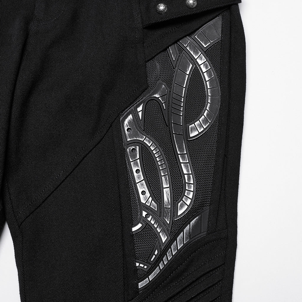 WK-693NCF Edgy Punk Pants Studded High Waist Skinny Design