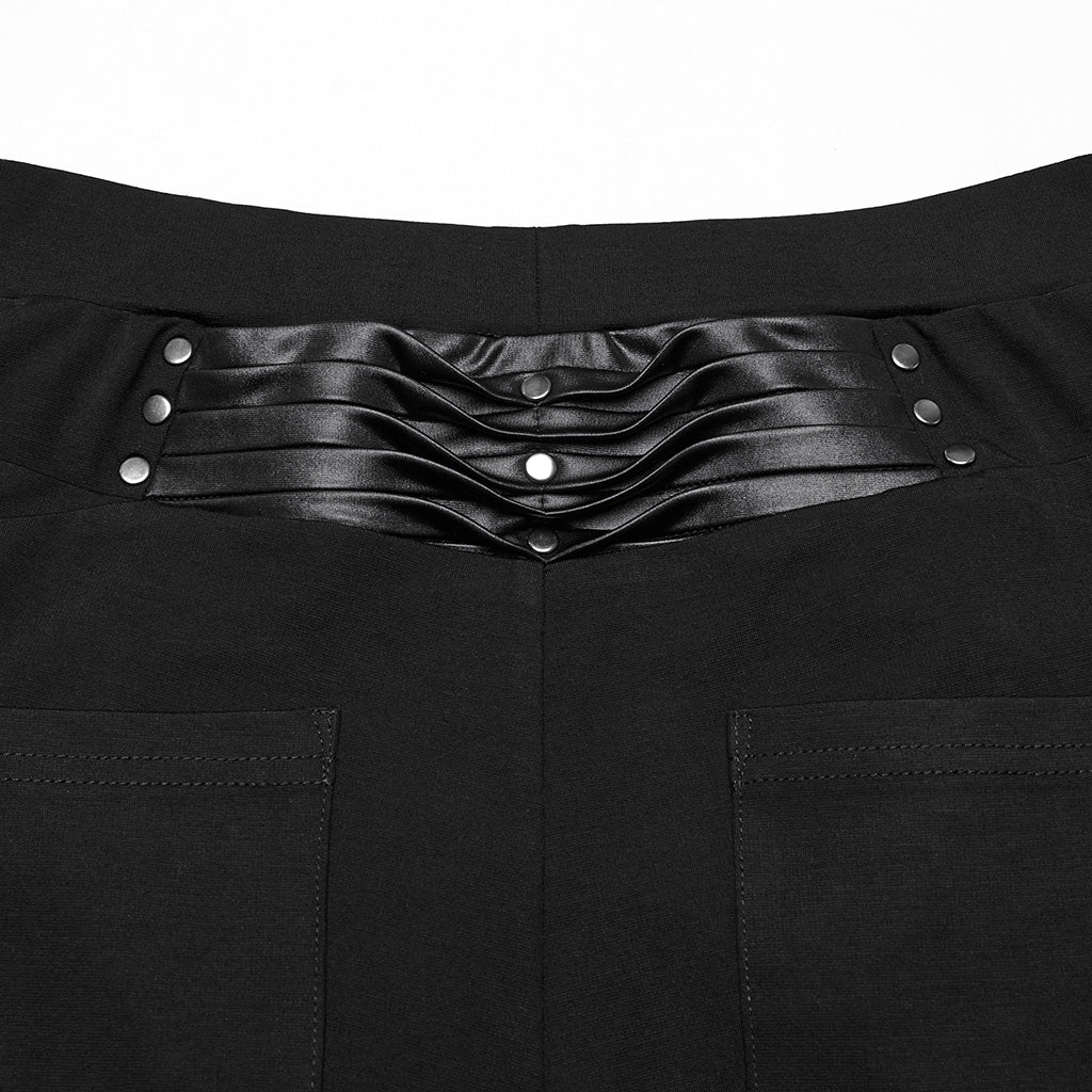 WK-695DDF Gothic Punk Pants with Zipper and Buckle Details