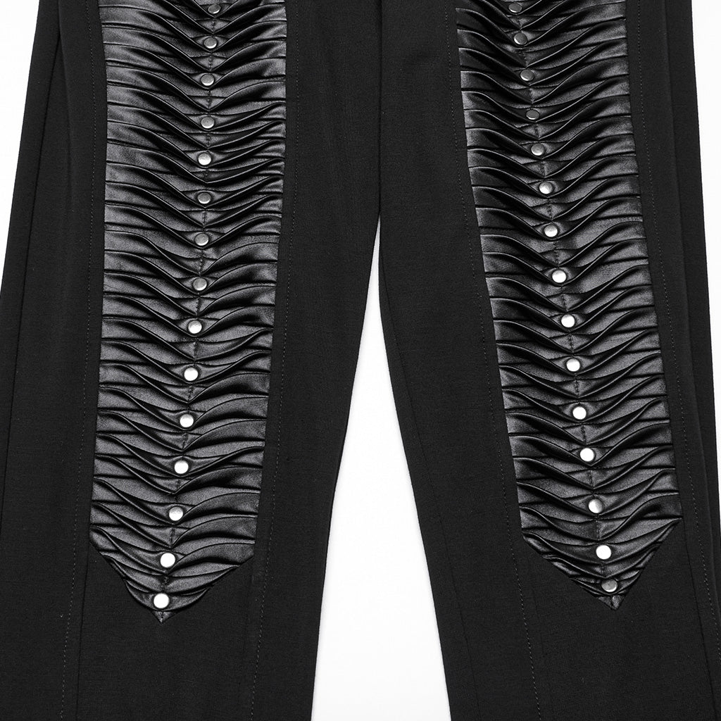 WK-695DDF Gothic Punk Pants with Zipper and Buckle Details