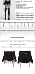 WK-705NDF Edgy Lace-Up Belted Punk Pants Shorts Gothic Style