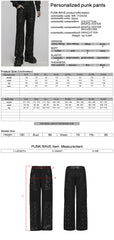 WK-713XCM Mens Gothic Punk Pants with Studded Leather Panels