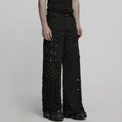 WK-721XCM Mens Grommet Buckle Strap Punk Pants Gothic Style Fashion