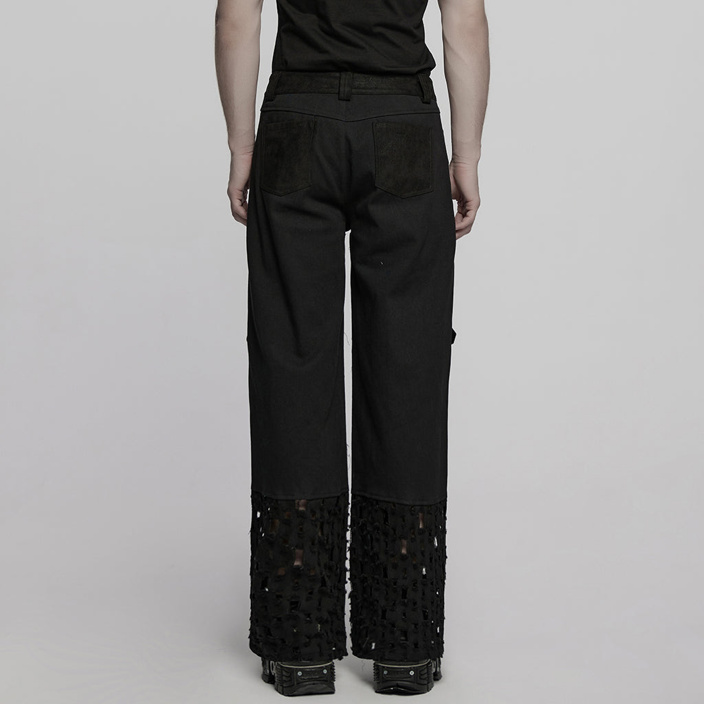 WK-721XCM Mens Grommet Buckle Strap Punk Pants Gothic Style Fashion