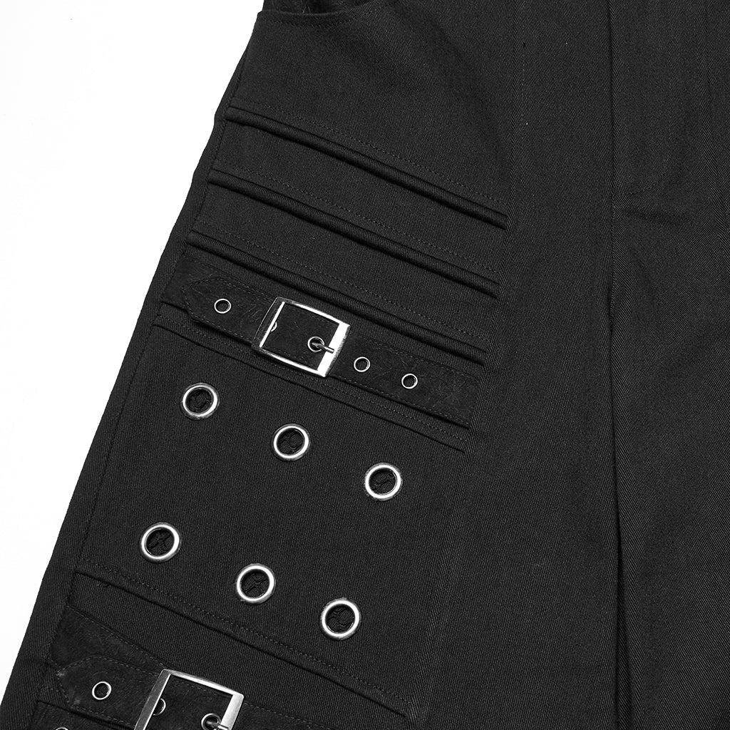 WK-721XCM Mens Grommet Buckle Strap Punk Pants Gothic Style Fashion