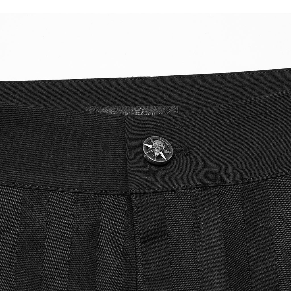 WK-723XCM Mens Gothic Striped Slim-Fit Steampunk Trousers