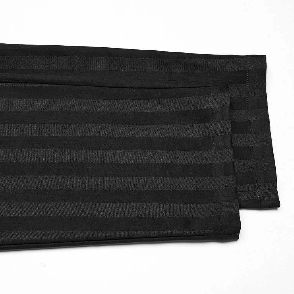 WK-723XCM Mens Gothic Striped Slim-Fit Steampunk Trousers