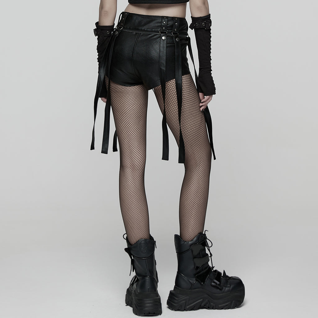 WK-741PDF Gothic Layered Tulle Punk Skirt with Fishnet Detail