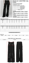 WK-742XCF Gothic High-Waist Punk Pants with Faux Leather and Rivet Details
