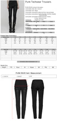 WK-744XCF Womens Black Slim Fit Rivet Punk Pants Motorcycle Style