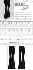WK-745XCF Gothic Velvet Flare Pants with Lace Detail and Corset Waist