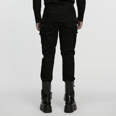 WK-756XCM Urban Edge Black Tactical Punk Pants with Quilted Panels