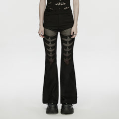 WK-765XCF Extreme Mesh Gothic Flare Punk Pants for Edgy Style
