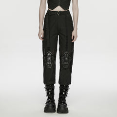 WK-770XCF Gothic Cyber Warrior Punk Pants with Tactical Detailing