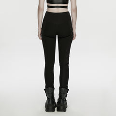 WK-773DDF Gothic Punk Pants with Side Straps and Stitch Details