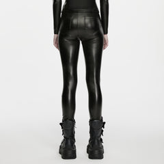 WK-810DDF Gothic Punk Pants with Sheer Panels and Strap Details