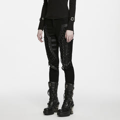 WK-819NCF Lace Up Buckle Gothic Punk Pants Steampunk Style Trousers